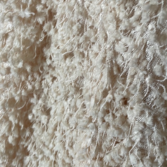 Blu Pepper - Cream Popcorn Fringe Fuzzy Open Cardigan - Size Large - Picture 5 of 8